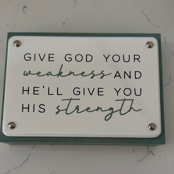 Other - Inspirational Quote Plaque with Green Accents